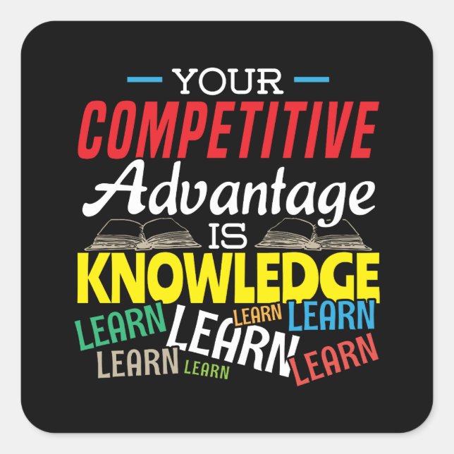 Competitive Advantage - Motivational Teacher Square Sticker (Front)