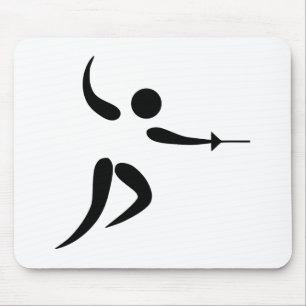 Competitive and Olympic Fencing Pictogram Mouse Pad