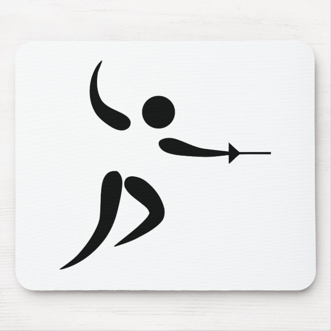 Competitive and Olympic Fencing Pictogram Mouse Pad (Front)