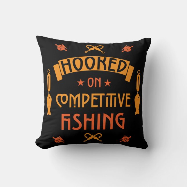 Competitive Fishing Gifts Throw Pillow (Front)