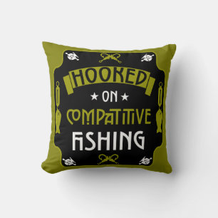 Competitive Fishing Tournament Throw Pillow