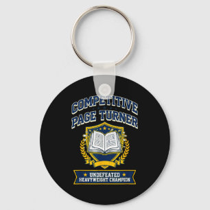 Competitive page turner reading is favourite sport keychain