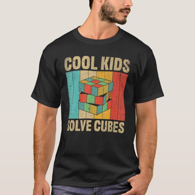 Competitive Puzzle Cube Cool Kids Solve Cubes Spee T-Shirt (Front)