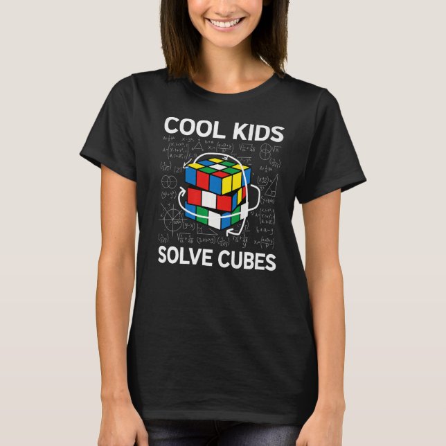 Competitive Puzzle Cube Cool Kids Solve Cubes Spee T-Shirt (Front)