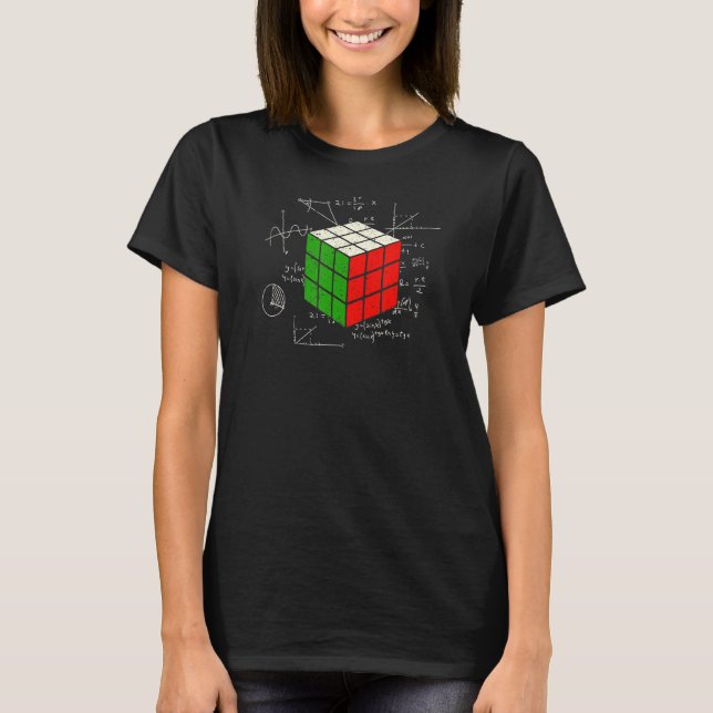 Competitive Puzzle Cube Math Speed Cubing 80's Vin T-Shirt (Front)