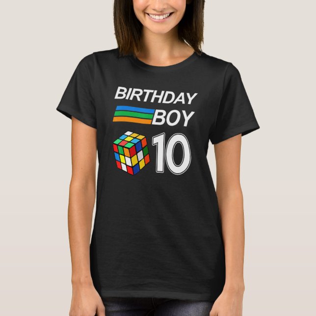 Competitive Speed Cubing 10 Years Old Birthday For T-Shirt (Front)