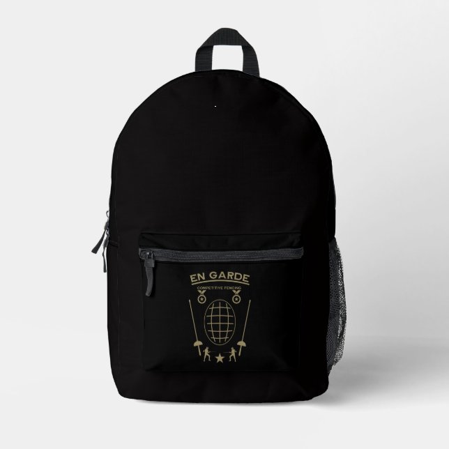 Competitive Sword Fencing Printed Backpack (Front)