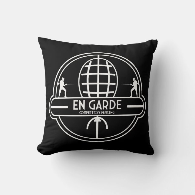 Competitive Sword Fencing Throw Pillow (Front)