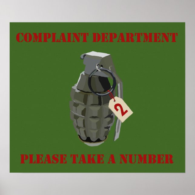 Complaint Department Green Poster (Front)