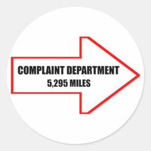 Complaint Department Stickers