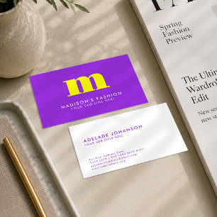 Complementary Colours Fancy Initial Business Card