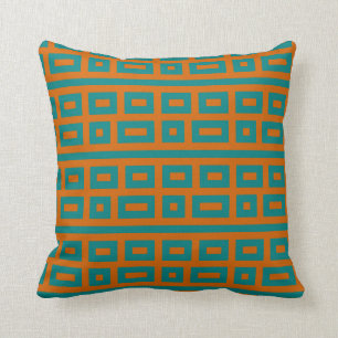 Complementary colours teal orange throw pillow