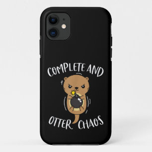 Complete and Otter Chaos Funny Cute Sea Otter Pun iPhone 11 Case