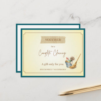 'Complete Cleaning' Funny Gift Voucher Postcard