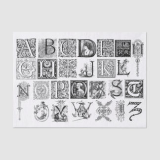 Complete Drop Cap Alphabet Typography Lettering Tissue Paper
