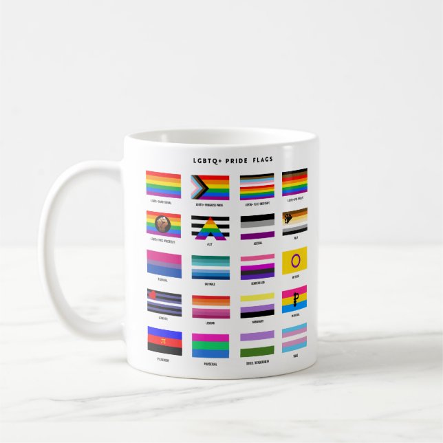 Complete LGBTQ+ Pride Flag Guide Coffee Mug (Left)