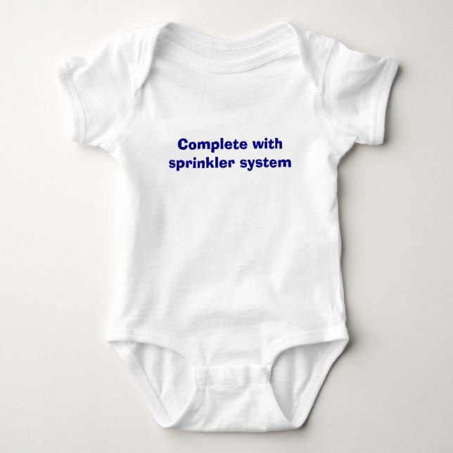 Complete with sprinkler system baby bodysuit (Front)