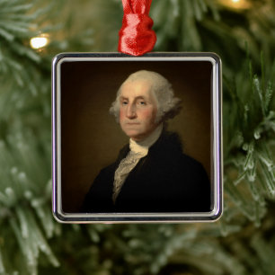 Completed Anthaeneum George Washington, Stuart Cer Metal Ornament