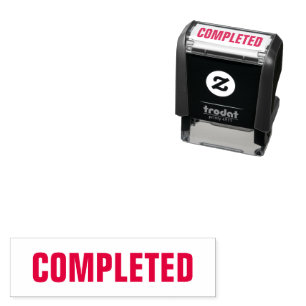 COMPLETED in All Caps Text Template Self-inking Stamp