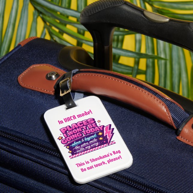 Completely custom humorous Luggage Tag  (Front Insitu 1)