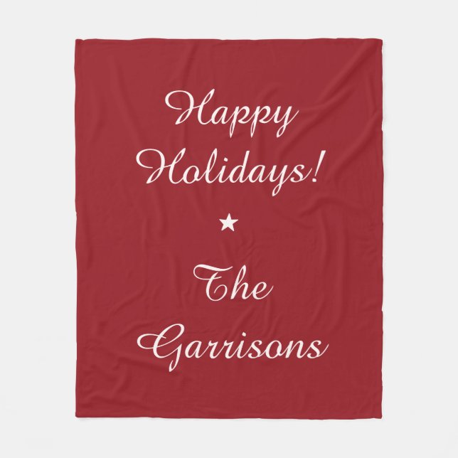 Completely customizable Holidays fleece blankets (Front)