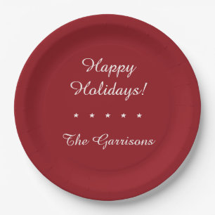 Completely customizable Holidays paper plates