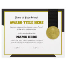 Completely Customizable SPORTS Award Certificate