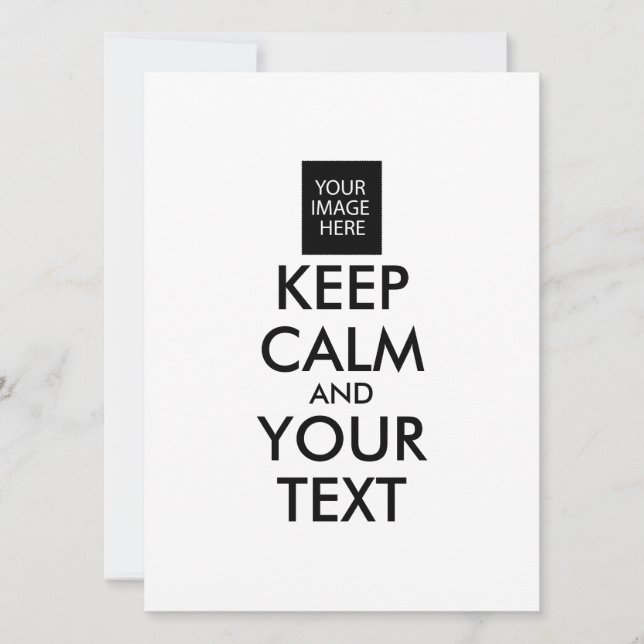 Completely Personalized KEEP CALM and YOUR TEXT (Front)