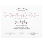 Completion Certificate Rose Gold Achievement Award
