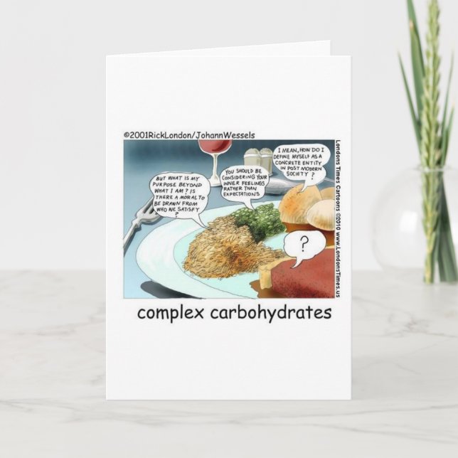 Complex Carbohydrates Funny Mugs Cards Tees Etc (Front)