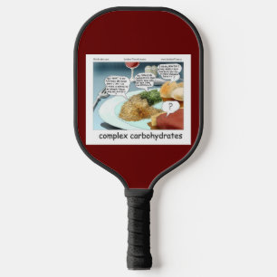 Complex Carbs Funny Philosophy Foodie Cartoon Pickleball Paddle