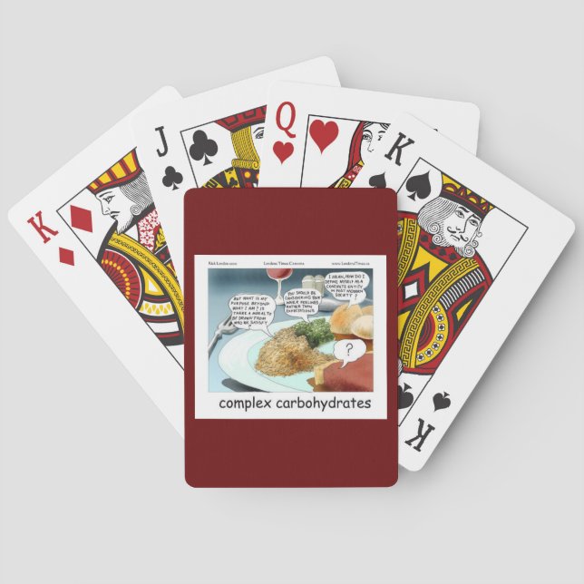 Complex Carbs Funny Philosophy Foodie Comic Playing Cards (Back)