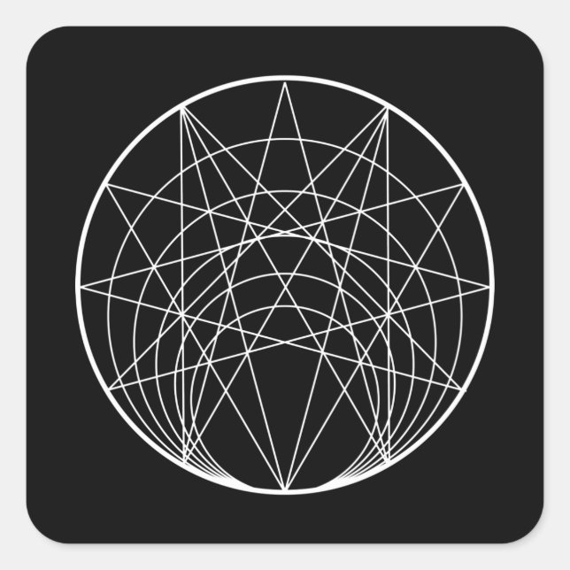 Complex circle sacred geometry square sticker (Front)