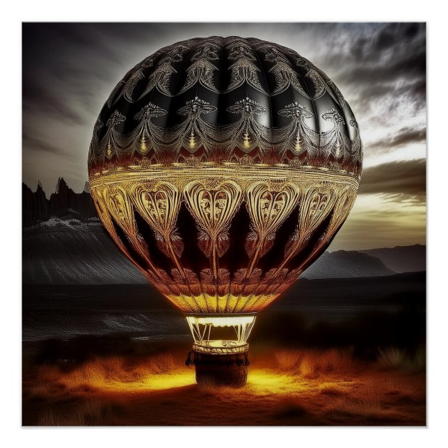 Complex Design On Semi Transparent Hot Air Balloon Poster (Front)