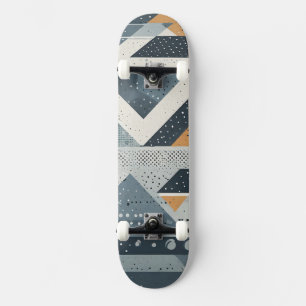 Complex geometric shapes in grey skateboard