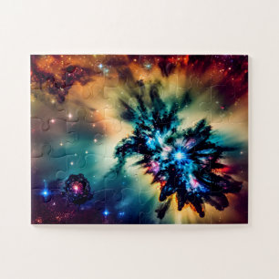 Complex indigo cosmic star bright colours universe jigsaw puzzle
