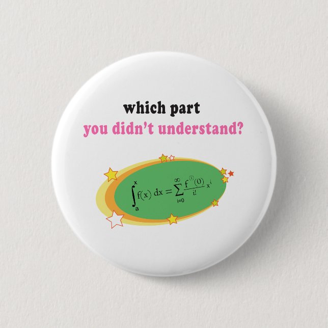 Complex Math Equation 2 Inch Round Button (Front)