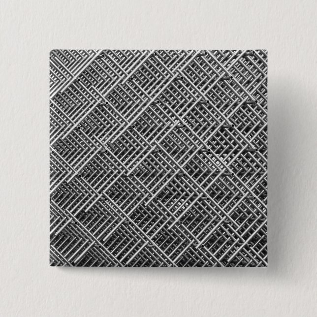 Complex Metal Structure 2 Inch Square Button (Front)