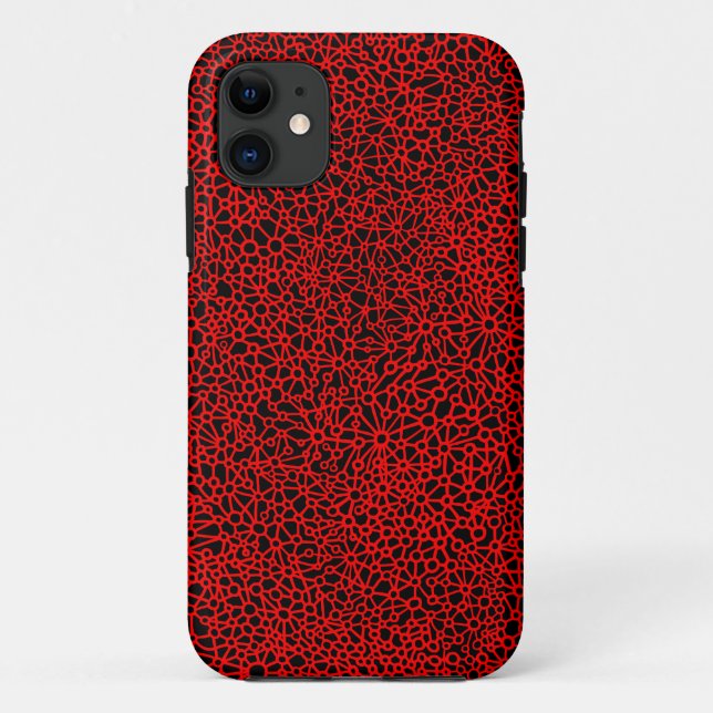 Complex Network - Red and Black iPhone Case (Back)