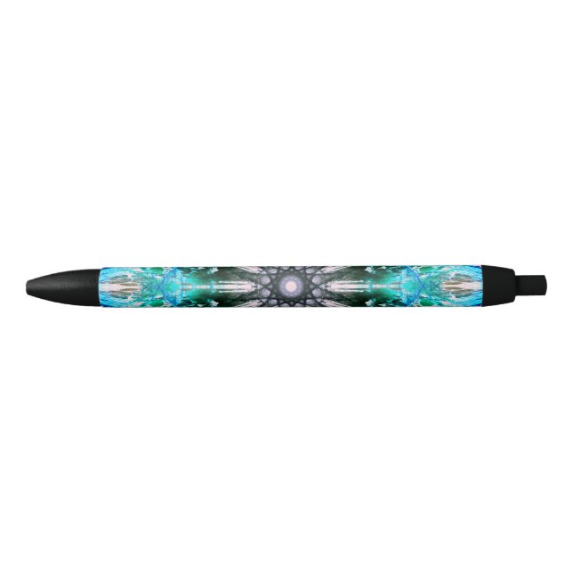 Complex Star-Shaped Mandala Art Black Ink Pen (Front)