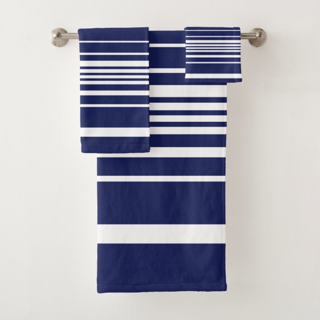 Complex Stripes - Blue Bath Towel Set (Insitu)