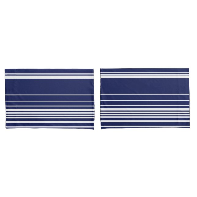 Complex Stripes - Blue Pillowcase (Front-Set)