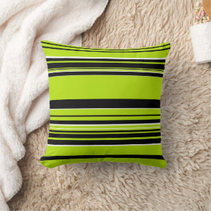 Complex Stripes - Lime Green Throw Pillow