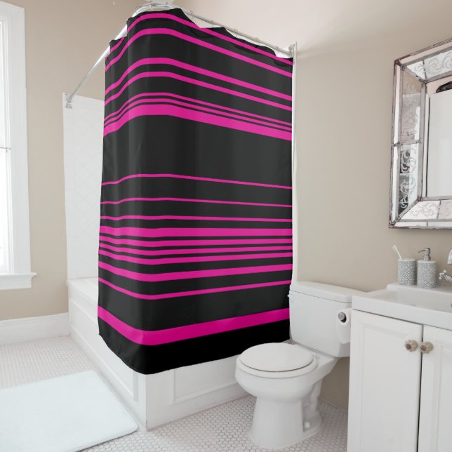 Complex Stripes - Magenta and Black (In Situ)