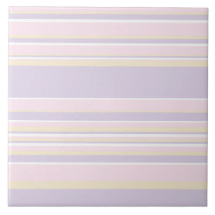 Complex Stripes - Pastel Pink, Yellow and Purple Tile