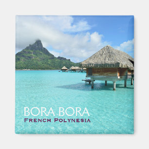 Complexe aquatique sur Bora Bora avec aimant texte