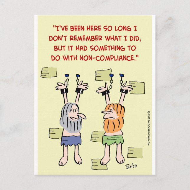 compliance non-compliance hanging prisoners postcard (Front)