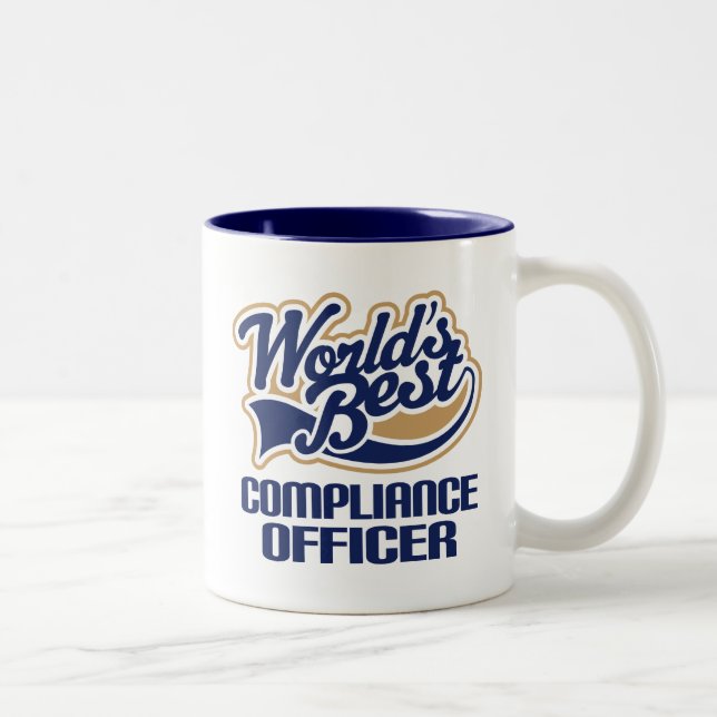 Compliance Officer Gift (Worlds Best) Two-Tone Coffee Mug (Right)