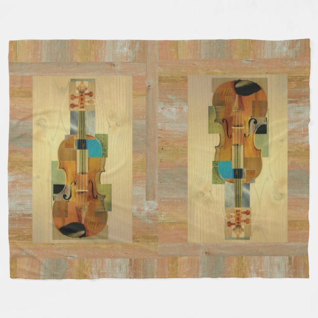 Composed Violin Fleece Blanket (Front (Horizontal))
