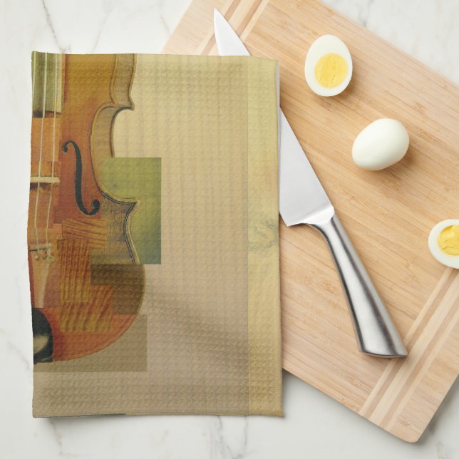 Composed Violin Kitchen Towel (Quarter Fold)